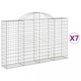 Cumpara ieftin Cosuri gabion arcuite 7 buc, 200x30x120/140 cm, fier galvanizat
