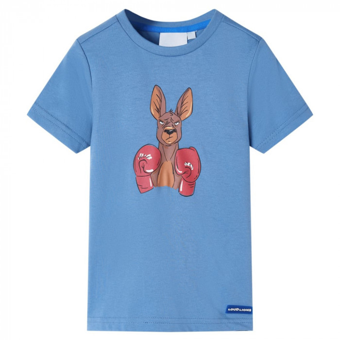 Tricou pentru copii cu maneci scurte, albastru mediu, 128 GartenMobel Dekor