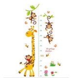 Sticker autocolant metru masurare inaltime copii, Baby Girafa, Galben, 180 cm, antadesim&reg;