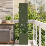 vidaXL Ghiveci de Grădină cu Panou Decorativ Olivengr&oslash;nn 32 x 140 cm