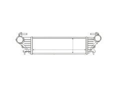 Intercooler Fiat 500L, 09.2012-, motor 0.9 TwinAir Turbo, 1.4 Multiair Turbo, benzina, cutie manuala, cu/fara AC, aluminiu brazat/plastic, 572x128x50