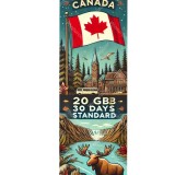 ESIM Canada, 20GB, 30 Days, Standard
