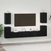Set comodă TV Pe perete 7 pcs Stejar negru Lemn compozit