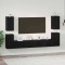 Set comodă TV Pe perete 7 pcs Stejar negru Lemn compozit