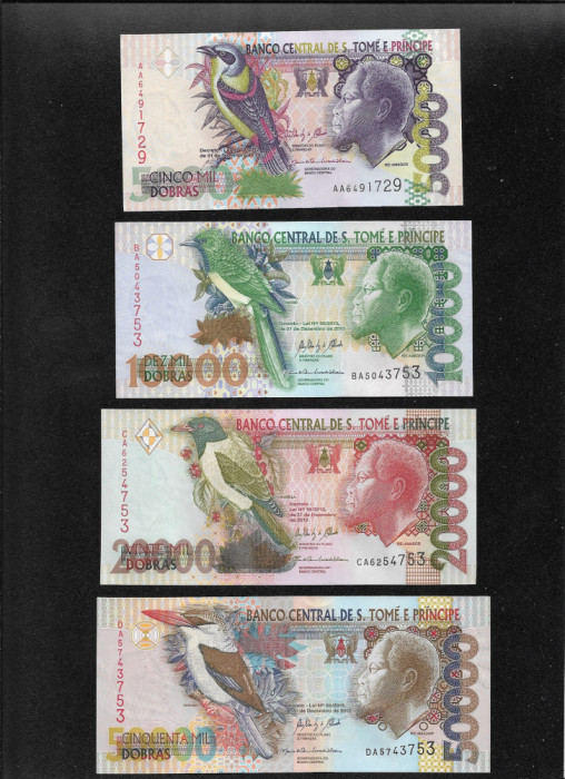 Set Sao Tome e Principe 5000 + 10000 + 20000 + 50000 dobras 2013 unc