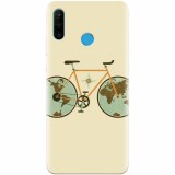 Husa silicon pentru Huawei P30 Lite, Retro Bicycle Illustration