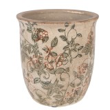 Ghiveci flori ceramica verde maro &Oslash; 15x15 cm