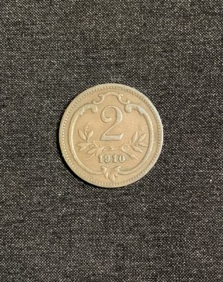 Moneda 2 heller 1910 Austria foto