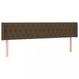 Cumpara ieftin Tablie de pat cu aripioare maro inchis 203x16x78/88 cm textil