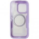 Husa tip 360, spate si fata, plastic si TPU lila, magnet, pentru Apple iPhone 16 Pro