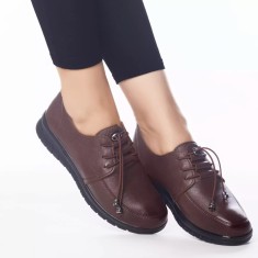 Pantofi casual magda maro piele ecologica, 36