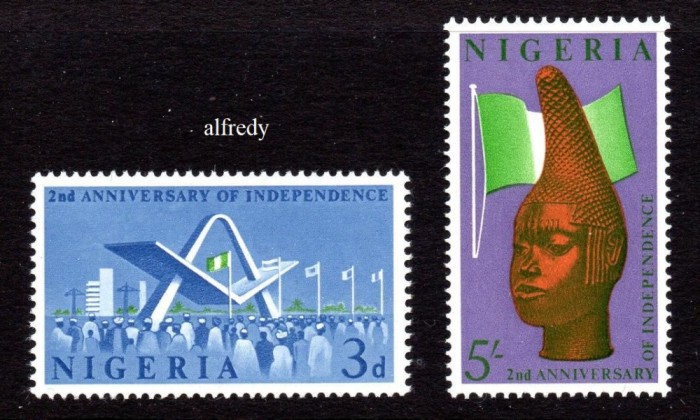 NIGERIA 1962, Arta, Arhitectura, serie neuzată, MNH