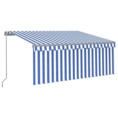 Copertina retractabila manual cu stor&amp;amp;LED albastru&amp;amp;alb 3,5x2,5m foto