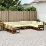 Cumpara ieftin Set de canapele de exterior 9 buc. 9-Locuri Natural si Crem
