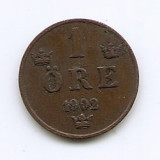 Suedia 1 Ore 1902 - Oscar II (litere foarte mari) Bronz, 16 mm KM-750