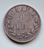 ROMANIA - 2 Lei 1876 , moneda de argint in stare foarte buna. Piesa rara ! ( 2 )