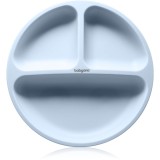 BabyOno Siilicone Plate 6m+ farfurie compartimentată cu ventuză Blue 1 buc