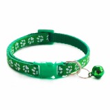 Zgarda ajustabila cu clopotel pentru caini si pisici, 18-32cm, Verde