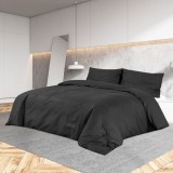 VidaXL Set cu husă de pilotă, negru, 200x220 cm, microfibră