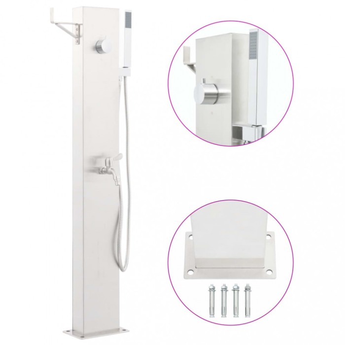 vidaXL Robinet de duș pentru grădină, 110 cm, oțel inoxidabil 48206