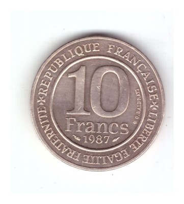 Moneda Franta 10 franci/francs 1987, Aniversarea a 1000 ani de la incoronarea foto