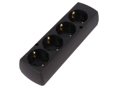 Conector Alimentare AC Mamă Spliter 250VAC 16A Negru foto