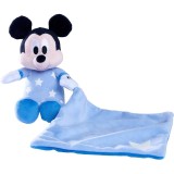 Jucarie de plus,Disney Mickey Mouse 20CM+paturica 15CM si stelute fosforescente