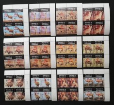 Somalia-Fauna Africa- 4x12V 4 serii -tip PORTO in BLOC de 4 Dant.MNH**.SOM 112A
