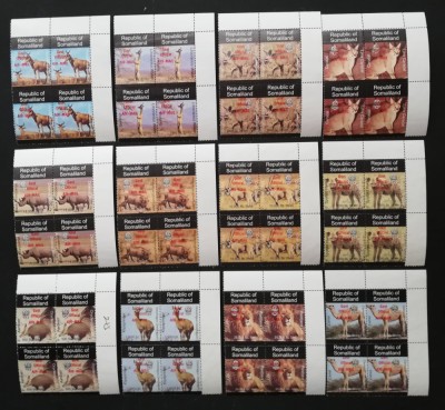 Somalia-Fauna Africa- 4x12V 4 serii -tip PORTO in BLOC de 4 Dant.MNH**.SOM 112A foto