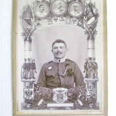 4838-CDV Foto vechi Militar Budapest cu loc de personalizare, perioada cca 1900.