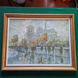 TABLOU MARE DECORATIV LUCRAT IN CUTIT - ION PLEBEA 1995 - NOTRE DAME - PARIS