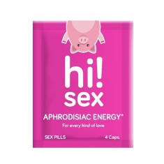 Capsule HI! SEX Aphrodisiac Energy, unisex, pentru libido, energie și plăcere intensificată, cu maca și ginkgo biloba, 4 buc