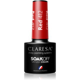 Claresa SoakOff UV/LED Color Take Me To The River lac de unghii sub forma de gel culoare Red 412 5 g