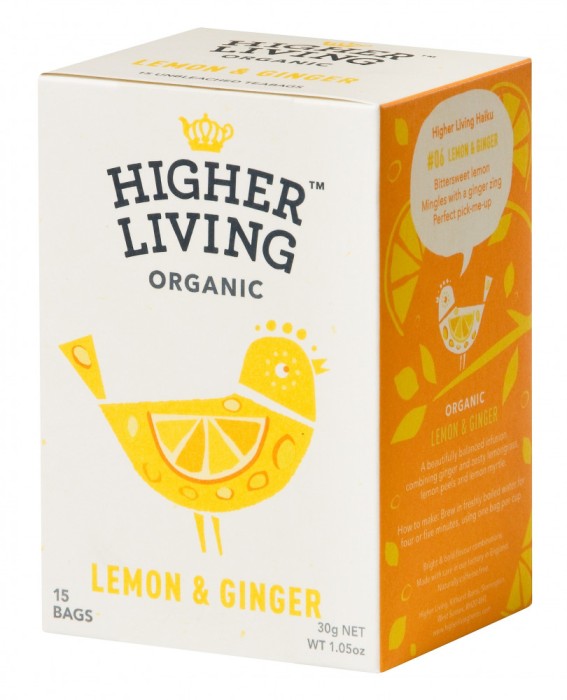Ceai lamaie si ghimbir eco, 15 plicuri, Higher Living