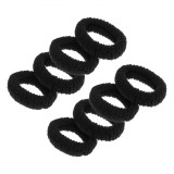 Elastice de Păr Femei, Set 8 Bucăți, Frotte Negre, Late, Reliefate, Oem