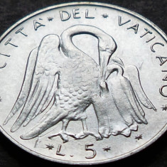 Moneda 5 LIRE - VATICAN, anul 1977 * cod 4751 = Papa Ioan Paul II-lea