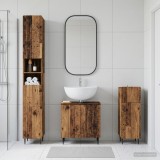 Cumpara ieftin Set de cabinet pentru baie cu 3 piese ZWOLLE Lemn vechi