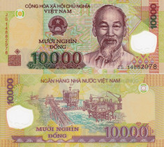 VIETNAM 10.000 dong 2014 polymer UNC!!! foto