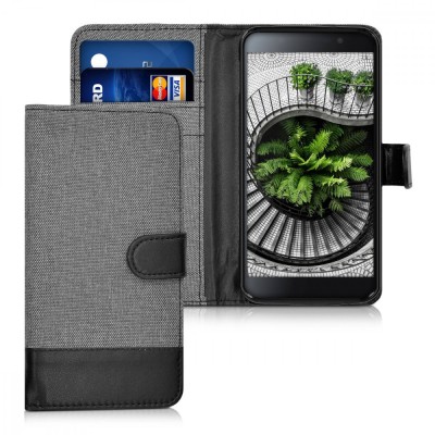 Husa pentru Blackberry DTEK50, Textil, Gri, 39325.22 foto
