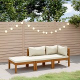 vidaXL Set mobilier grădină cu perne crem, 3 piese, lemn masiv acacia 3086953