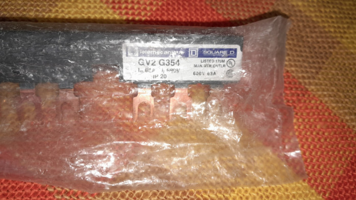 BUSBAR,BARA ALIMENTARE TRIPOLARA TRIFAZATA GV2G354 TELEMECANIQUE (SCHNEIDER)