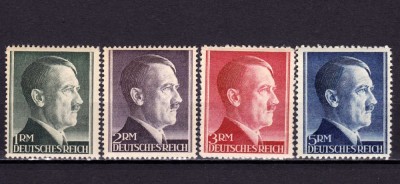 ✅ ( S44 ) Germania Reich 1942 &amp;quot; Uzuale Adolf Hitler - valori mari &amp;quot; serie completa Michel 799/902 , MNH - ( pot avea defecte minore ) foto