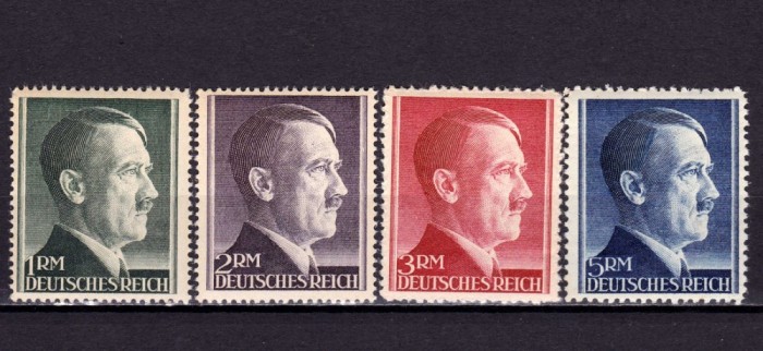 ✅ ( S44 ) Germania Reich 1942 &quot; Uzuale Adolf Hitler - valori mari &quot; serie completa Michel 799/902 , MNH - ( pot avea defecte minore )