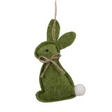 Cumpara ieftin Set 3 Iepurasi decorativi Paste bumbac verde alb 6x1x10 cm