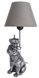 Lampa de masa cu un buldog argintiu cu coroana CW270, Veioze