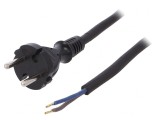 Cablu 2x1,5mm 2m Negru 16A CEE 7/17