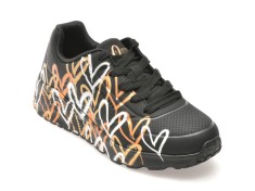Pantofi sport SKECHERS negri, UNO LITE, din piele ecologica