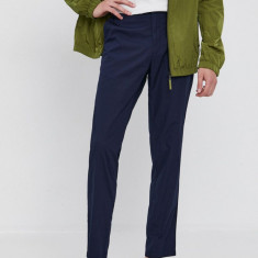 Sisley Pantaloni bărbați, culoarea albastru marin, mulat