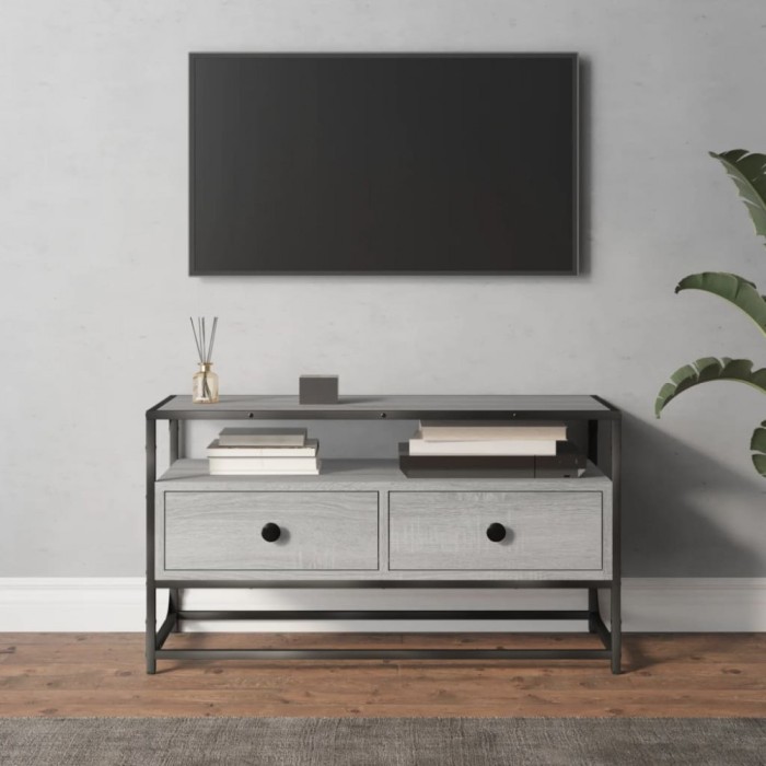 vidaXL Comodă TV, gri sonoma, 80x35x45 cm, lemn prelucrat 826313