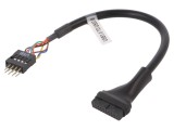 Cablu IDE 10pin tată - 20pin mamă, 0,2m - AKYGA